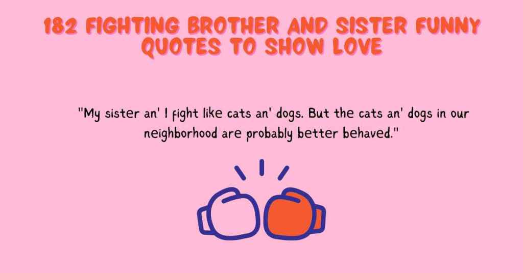 182 Fighting Brother And Sister Funny Quotes To Show Love